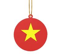 Bandiera vietnamita Ciondolo natalizio acrilico Regalo decorativo adatto per decorare un camino o davanzale
