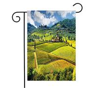Bandiera Vineyards Destinations Landscape Grape Tuscany Vineyard Scenics Winemaking Italy Nature Landscaped Bandiera Di Benvenuto Rinforzata Striscione All'Aperto, Per Feste Strada, 30x45cm