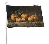 Bandiera vintage arancione con zucche sul tavolo, 9 x 1,5 m, per esterni, giardino, bandiere, decorazione per cortile, portico, prato, fattoria