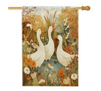 Bandiera vintage autunnale per casa del fiume d'oca 71,1 x 101,2 cm, double face, per decorazione esterna, divertente bandiera autunnale per la casa, bandiera per la casa in tela da cortile, motivo