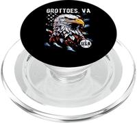 Bandiera vintage con aquila patriottica della Virginia, Grottoe, bandiera degli Stati PopSockets PopGrip per MagSafe