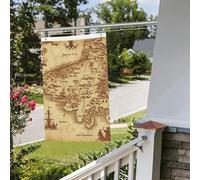 Bandiera vintage con mappa del tesoro, 6 x 0,9 m, per interni ed esterni, primavera, estate, autunno, inverno, da giardino, con occhiello, verticale, su entrambi i lati, per decorazioni da cortile