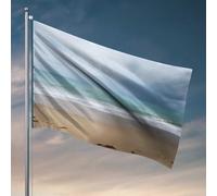 Bandiera vintage con onde da spiaggia e cieli tempestosi, bandiere decorative per la casa, decorazione per la casa da uomo (60 x 90 cm)