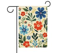 Bandiera vintage con piccoli fiori semplici da giardino, per casa, cortile, esterni, festività stagionali, juta, doppia faccia, 30,5 x 45,7 cm