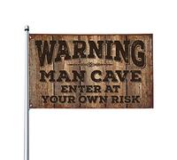 Bandiera vintage con scritta "Enter At Your Own Risk", divertente bandiera per stanza dei ragazzi, ornamenti per esterni (60 x 90 cm)