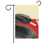 Bandiera vintage da giardino con serpente con occhi rossi, per vacanze stagionali, in iuta, double face, per casa, cortile, esterni, 30,5 x 45,7 cm