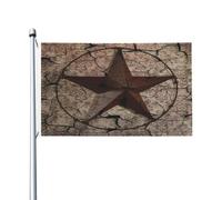 Bandiera vintage damascata rustica Western Country Star 3x5 piedi grande striscione esterno laterale, bandiere appese all'esterno con doppia cucitura per cartello da giardino, prato, festa, decorazion
