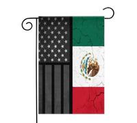 Bandiera vintage del Messico, del Michoacán, e degli Stati Uniti 1 Bandiere da Giardino 12,5x18 Pollici - Banner dai Colori Vivaci per Decorazioni Esterne di Giardini e Case - Idee Regalo