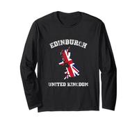 Bandiera Vintage del Regno Unito di Edimburgo Maglia a Manica