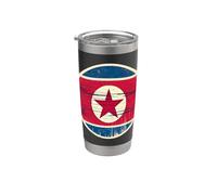 Bandiera Vintage Della Corea Del Nord Distressed Orgoglioso Comunista Scherzo Bicchiere termico in acciaio inox doppia parete