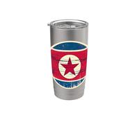 Bandiera Vintage Della Corea Del Nord Distressed Orgoglioso Comunista Scherzo Bicchiere termico in acciaio inox doppia parete