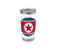Bandiera Vintage Della Corea Del Nord Distressed Orgoglioso Comunista Scherzo Bicchiere termico in acciaio inox doppia parete