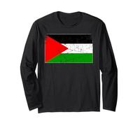Bandiera vintage della Palestina per uomini, donne, bambini, ragazzi e ragazze Maglia a Manica
