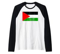 Bandiera vintage della Palestina per uomini, donne, bambini, ragazzi e ragazze Maglia con Maniche Raglan