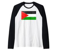 Bandiera vintage della Palestina per uomini, donne, bambini, ragazzi e ragazze Maglia con Maniche Raglan