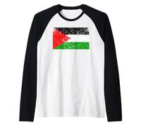 Bandiera vintage della Palestina per uomini, donne, bambini, ragazzi e ragazze Maglia con Maniche Raglan