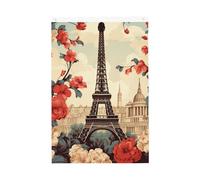 Bandiera vintage floreale di benvenuto da giardino di Parigi 0,6 x 0,9 m su entrambi i lati, non sbiadisce, bandiere per casa, cortile, cortile, veranda, prato, decorazione esterna