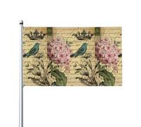 Bandiera vintage francese a forma di farfalla della Torre Eiffel di Parigi, 3x5 piedi - Include 1 bandiera (asta inclusa) Decorazione per il cortile
