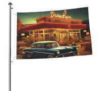 Bandiera vintage per cena, 7,6 x 0,9 m, stampa su entrambi i lati, bandiere da giardino per esterni, bandiere per vacanze, banner regalo con occhielli sfondo fotografico per interni ed esterni