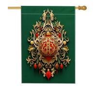 Bandiera vintage per la casa con palline di buon Natale, 71 x 101 cm, double face, decorativa per esterni, in rilievo, 3D, per Natale, cortile, casa, vacanze, Capodanno, all'aperto, piccola bandiera