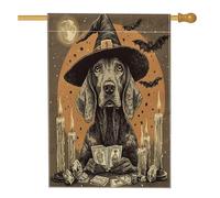 Bandiera vintage per la casa del cane Coonhound, con scritta "Blueticks", 71,1 x 101,2 cm, double face, decorativa per esterni, tarocchi strega cucciolo, bandiera per la casa, divertente bandiera da