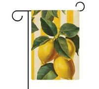 Bandiera vintage retrò Folk Art Limoni con foglie bandiera da giardino stagionale vacanza juta doppia faccia casa cortile bandiere esterne 30,5 x 45,7 cm