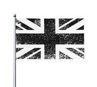Bandiera vintage Union Jack Gran Bretagna Bandiera della casa nera, bandiera 3x5 piedi singolo lato esterno, striscioni dai colori vivaci anti-sbiadimento decorazione esterna del cortile