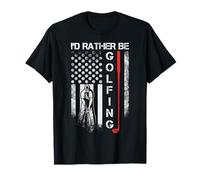 Bandiera vintage USA con scritta "I'd Rather Be Golfing, Golf Player Lover" Maglietta