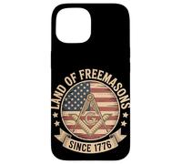 Bandiera vintage USA Land of Freemasons Since 1776, 4 luglio Custodia per iPhone 15