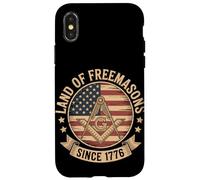 Bandiera vintage USA Land of Freemasons Since 1776, 4 luglio Custodia per iPhone X/XS
