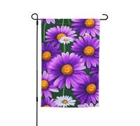 Bandiera viola con margherite per tutte le stagioni, decorazione da giardino per terrazze