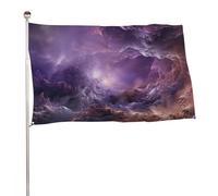 Bandiera viola della galassia 61 x 88,9 cm, stampa su entrambi i lati, bandiera decorativa da giardino, non sbiadisce, con occhielli in ottone da appendere, sfondo fotografico per interni ed esterni