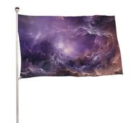 Bandiera viola della galassia 88,9 x 159,9 cm, stampa su entrambi i lati, bandiera decorativa da giardino, non sbiadisce, con occhielli in ottone da appendere, sfondo fotografico per interni ed