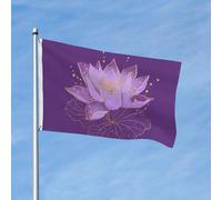 Bandiera viola di loto 9,6 x 1,5 m a doppia faccia della galassia del giardino banner per casa cortile esterno interno festa di vacanza decorativa