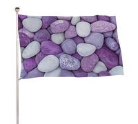 Bandiera viola e bianca con ciottoli, 9 x 1,5 m, per esterni, giardino, bandiere, decorazione per cortile, portico, prato, fattoria