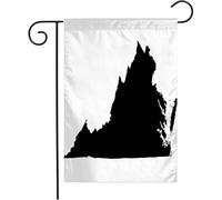 Bandiera Virginia Geography Map Silhouette English Isolated On Country Black Signs Symbols Education Mark Resistente Alle Intemperie Striscione All'Aperto, Per Celebrazioni, Balcone, 30x45cm