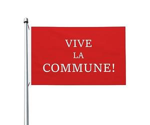 Bandiera Vive La Commune Bandiere Di Benvenuto Con 2 Occhielli Garden Flag Resistente Alle Intemperie Bandiere Da Giardino Per Fattoria Esterni All'Aperto 90X150 Cm