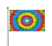 Bandiera Vortice Arcobaleno Tie-Dye Personalizzata Garden Flag Occhielli In Metallo Bandiere Pirata Per Activités Sportives Interno Raduni 3X5Ft