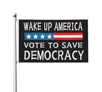 Bandiera Wake Up America Vote To Save Democracy Stagione Bandiera Resistente Alle Intemperie Tessuto Da Esterno Striscione All'Aperto, Per Celebrazioni, Giardino, All'Aperto Al Coperto, 90x150cm