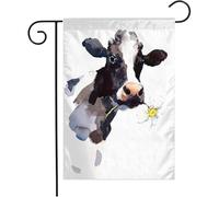 Bandiera Watercolor Black Cow Pets Beautiful Flower Cute Flower Mouth Farm Raster Animals Wildlife Decorazione Stagione Bandiera, Per Feste Strada, All'Aperto Al Coperto, 30x45cm