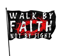Bandiera We Walk By FaithBy Sight 3x5 piedi con due occhielli in ottone, doppia cucitura, colore vivido anti-scolorimento