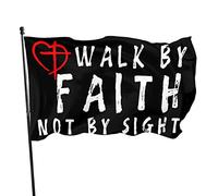 Bandiera We Walk By FaithBy Sight 3x5 piedi con due occhielli in ottone, doppia cucitura, colore vivido anti-scolorimento