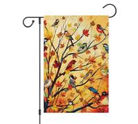 Bandiera Welcome Fall Autumn Maple Tree Birds bandiera di benvenuto