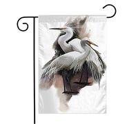 Bandiera White Egret Crane Feathers Chinese Watercolor Design Wild Painting Animals Wildlife China Resistente Alle Intemperie Bandiera In Poliestere, Per Eventi, Feste Estive, 30x45cm