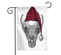 Bandiera Winter Buffalo Bisonox Year Cow Christmas Wild Pencil Engraving Animals Ox Wildlife New Holidays Decorazione Stagione Bandiera, Per Feste Estive, Celebrazioni, 30x45cm