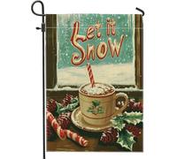 Bandiera Winter Wonderland Cozy Hot Cocoa Stampa Bandiere Resistente allo Scolorimento Flag per Bar Balcone 30x45cm