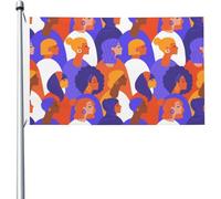 Bandiera Women'S Day Seamle Chart Bandiera Della Brezza Prova Di Sbiadimento Resistente Alle Intemperie Striscione All'Aperto, Per All'Aperto Al Coperto, Balcone, Feste Strada, 90x150cm