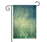 Bandiera Wonderful Heavy Shower Sunshine Garden Springtime Pink Parks Outdoor Relaxing Thunderstorm Tessuto Da Esterno Striscione All'Aperto, Per All'Aperto Al Coperto, Feste Strada, 30x45cm