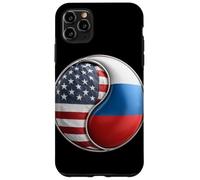 Bandiera Yin Yang americana e russa per espatriati Dual Heritage Custodia per iPhone 11 Pro Max