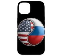 Bandiera Yin Yang americana e russa per espatriati Dual Heritage Custodia per iPhone 13